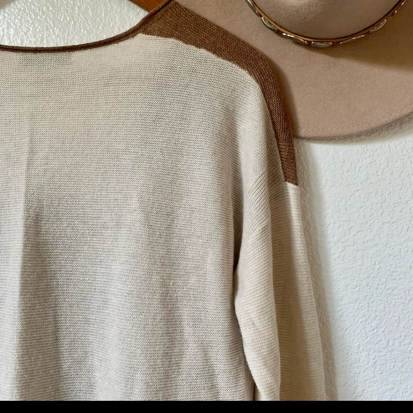 Madewell Kimball Colorblock Sweater Women's Size Small, Cream/Tan, GUC - Picture 13 of 15